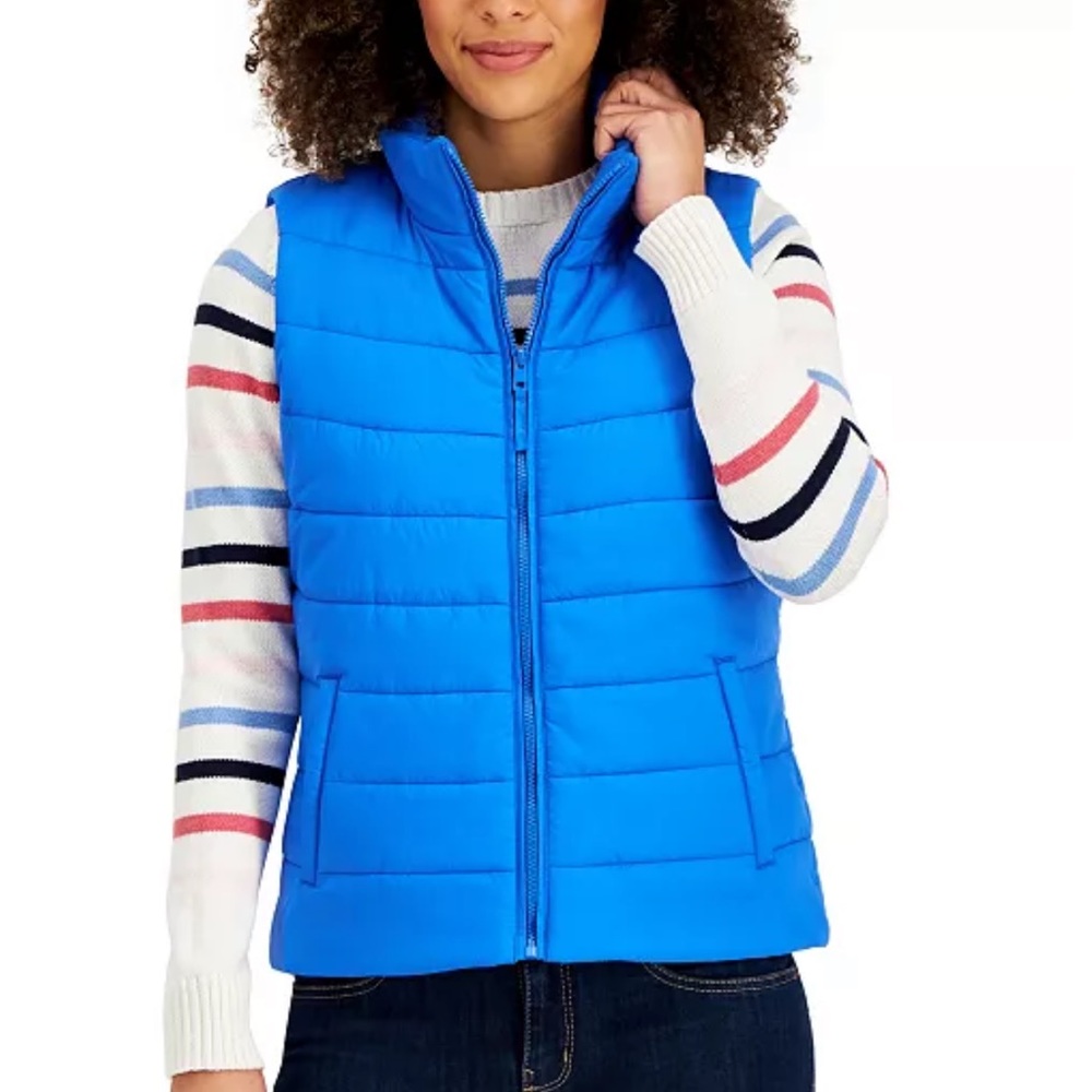 Style & Co Pacific Blue Light Weight Puffer Vest Size Medium New with Tags